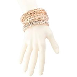 LUX ACCESSORIES Pave Chain Link Mesh Multi Bangle 13 Pc Set