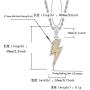 Moca Jewelry Iced Out Lightning BoltPendant Necklace 18K Gold Plated Bling CZ Zircon Simulated Diamond Hip Hop Rapper Chain Necklace for Men Women