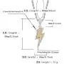 Moca Jewelry Iced Out Lightning BoltPendant Necklace 18K Gold Plated Bling CZ Zircon Simulated Diamond Hip Hop Rapper Chain Necklace for Men Women