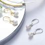 Fansilver 925 Sterling Silver Freshwater Cultured Pearl Drop Earrings For Women Elegant Pearl Dangle Earrings Leverback 6mm/8mm Wedding Jewelry