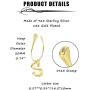 Sllaiss Sterling Silver Charm Bamboo Initial Earrings For Women Men 26 A-Z Capital Alphabet Earrings Open Half Circle Drop Dangle Letter Earrings Semi-Hoop 18K Gold Plated