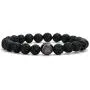 Linsoir Beads Trendy Baseball Bracelet Lava Stone/White Howlite/Matte Black Stone Beaded Bracelet Sports Jewelry for Boy Gift Jewelry 1 pc