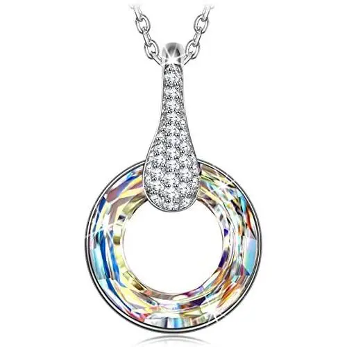 Kate Lynn Gifts for Her Valentines Day ✦Aurora Borealis✦ 925 Sterling Silver Pendant Necklace Crystals & Cubic Zirconia Jewelry for Women with Gift Box Kate Lynn Gifts for Her Valentines Day ✦Aurora Borealis✦ 925 Sterling Silver Pendant Necklace Crystals & Cubic Zirconia Jewelry for Women with Gift Box