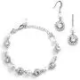 Mariell Ivory Pearl & Round CZ Bridal Bracelet & Earrings Set - Wedding Jewelry Sets for Bridesmaids