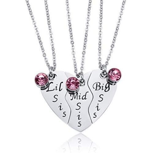 LIUANAN Inspirational Matching Heart Necklaces for Women Stainless Steel Personalized Jewelry Gift for Birthday