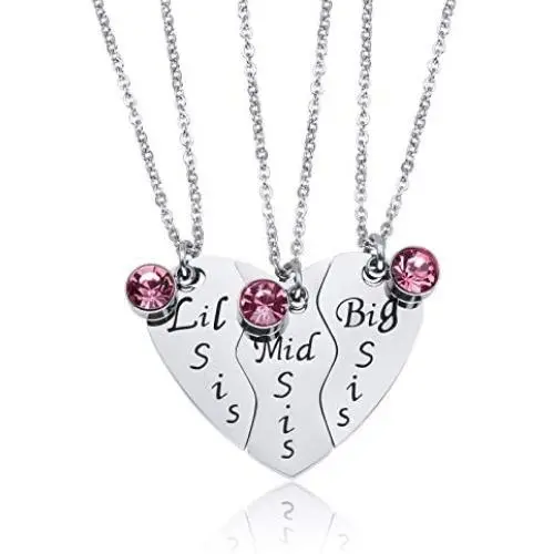 LIUANAN Inspirational Matching Heart Necklaces for Women Stainless Steel Personalized Jewelry Gift for Birthday LIUANAN Inspirational Matching Heart Necklaces for Women Stainless Steel Personalized Jewelry Gift for Birthday