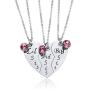 LIUANAN Inspirational Matching Heart Necklaces for Women Stainless Steel Personalized Jewelry Gift for Birthday