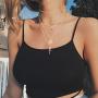 FIBO STEEL 16 Pcs Layered Choker Necklaces Vintage Knuckle Rings Set for Women Tag Coin Cross Crucifix Pendant Necklace Stackable Midi Finger Ring Jewelry Set
