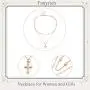 Funyrich Layered Cross Pendant Necklace Jesus Beaded Necklaces Chain Adjustable Choker Necklace Jewelry for Women and Girls (Gold)