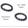 SX Commerce Natural Obsidian Stone Bead Bracelet Couple Men 10mm and Women 8mm Dragon and Phoenix Totem Jewelry SX Commerce Natural Obsidian Stone Bead Bracelet Couple Men 10mm and Women 8mm Dragon and Phoenix Totem Jewelry