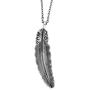 PZ Paz Creations 925 Sterling Silver Pendant Necklace For Men | Feather Textured Design With 22'' Italian Rolo Chain | Hypoallegenic Made In Israel