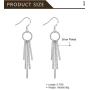 CARSHIER 11 Pairs Classic Silver Plated Dangle Drop Earrings for Women Simple Double Twist Long Thread Leaf Vertical Bar Christmas Fashion Earring Jewelry Gifts