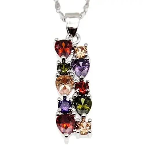 Multi Gemstone Pendants Garnet Amethyst Morganite Peridot Promise Wedding Party Necklaces Pendants Multi Gemstone Pendants Garnet Amethyst Morganite Peridot Promise Wedding Party Necklaces Pendants