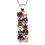 Multi Gemstone Pendants Garnet Amethyst Morganite Peridot Promise Wedding Party Necklaces Pendants