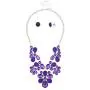 Lux Accessories Floral Flower Clear Stone Statement Necklace Matching Earrings Lux Accessories Floral Flower Clear Stone Statement Necklace Matching Earrings