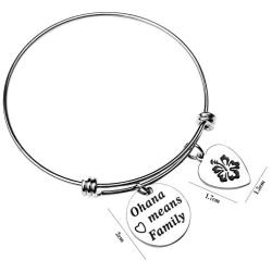 Ohana Means Family Bracelet Ohana Jewelry Hibiscus Flower Charm Jewelry Family Member Gift Hawaiian Ohana Bracelet