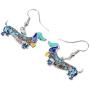 NEWEI Enamel Alloy Dachshund Dog Earrings Dangle Drop Fashion Cute Animal Jewelry for Women Girls Gift Charms