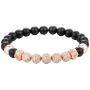 FUNEIA 2PCS 8mm Crown King Charm Beads Bracelet for Men Women Natural Black Matte Onyx Stone Beads, 7.5''