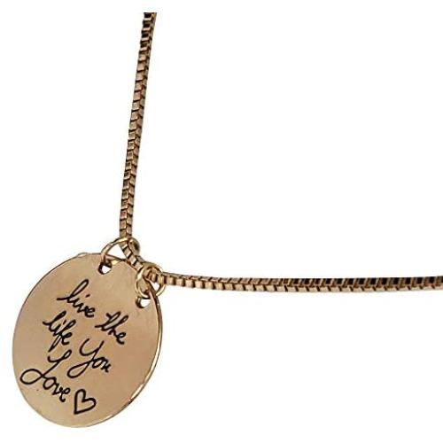 20'' Inspirational Live The Life You Love Learn from Yesterday, Live for Today, Hope for Tomorrow Reversible Pendant Motivating Necklace