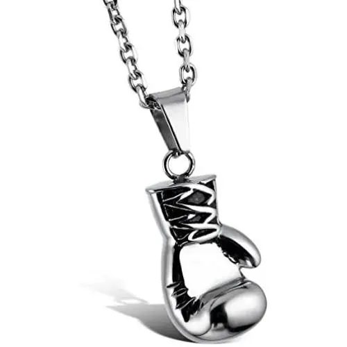 INBLUE Mens Stainless Steel Pendant Necklace Boxing Gloves -with 23 Inch Chain INBLUE Mens Stainless Steel Pendant Necklace Boxing Gloves -with 23 Inch Chain