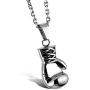INBLUE Mens Stainless Steel Pendant Necklace Boxing Gloves -with 23 Inch Chain