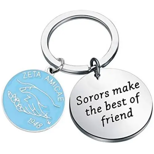 UJIMS Zeta Amicae Inspired Keychain Sisterhood Jewelry for Women Girl Sorors Make The Best of Friend Greek Sorority Gift UJIMS Zeta Amicae Inspired Keychain Sisterhood Jewelry for Women Girl Sorors Make The Best of Friend Greek Sorority Gift