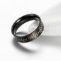 fashionlife2018 Couple Rings Wedding Band Anniversary Engagement His and Her Promise Ring His Crazy Her Weirdo Black Titanium Steel Ring 6mm