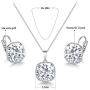 Bella Drop Earrings and Necklace set Made with Swarovski Crystals, Rhodium Plated Square Crystal Earring Pendant Choker Jewelry set for Women and Girls