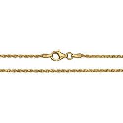 18K Gold Flashed Sterling Silver 1.6mm Italian Rope Chain Necklace, Choice of 14'' 16'' 18'' 20'' 22'' 24'' 30'' inch