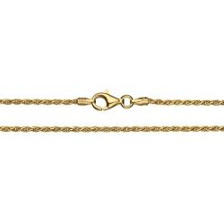 18K Gold Flashed Sterling Silver 1.6mm Italian Rope Chain Necklace, Choice of 14'' 16'' 18'' 20'' 22'' 24'' 30'' inch