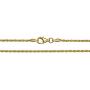 18K Gold Flashed Sterling Silver 1.6mm Italian Rope Chain Necklace, Choice of 14'' 16'' 18'' 20'' 22'' 24'' 30'' inch