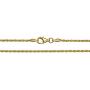 18K Gold Flashed Sterling Silver 1.6mm Italian Rope Chain Necklace, Choice of 14'' 16'' 18'' 20'' 22'' 24'' 30'' inch