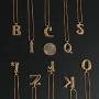 Letter Necklace for Women Girls Initial 14K Gold Plated Chain Alphabet Pendant Necklace