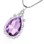 Vinjewelry Sofia Necklace Amulet Teardrop Amethyst Pendant Necklace Sofia Princess Costumes Jewelry for Little Girls
