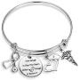 Nurse Bracelet Nursing Stethoscope Jewelry Nurse Gifts for Nurse RN Cute Enough to Stop Your Heart Skilled Enough to Restart It(Cute Enough BR)