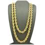 Fashion 21 Hip Hop 80 Unisex Rappers 8, 10, 12mm Hollow Rope Chain Necklace in Gold, Silver Tone