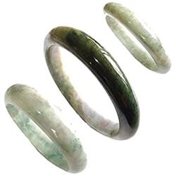 KARATGEM Natural Jadeite Jade Bangle Bracelet 55-78mm Inner from US Warehouse