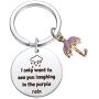 TongXin The Umbrella Academy Inspired Jewelry I Only Want to See You Laughing in The Purple Rain Keychain for Umbrella Academy Fans