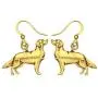 WEVENI Alloy Cute Golden Retriever Dog Earrings Gold Silver plated Dangle Drop Pet Jewelry For Women Girls Ladies Gifts