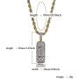 TOPGRILLZ 14K Gold Plated Iced Out CZ Hollow Xanax Pill Bar Pendant Necklace with 24” Rope Chain