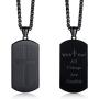 With God All Things Are Possible Necklace, Stainless Steel Cross Bible Verse Dogtag Necklace, Matthew 19:26 Scripture Engraved Religious Jewelry Baptism, Confirmation,Easter Gift for Boy Teens
