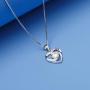 Nowonchic Sterling Silver Love Heart Pendant Necklace for Women, Jewelry for Women, 18'' + 2” inch