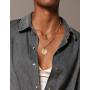 18k Gold Plated Coin Necklace Vintage Textured St Christopher Medal Patron Saint of Travelers Catholic Protection Pendant Necklace, Gold Tone Devotional&nb