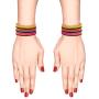 Efulgenz Boho Oxidized Indian Jewelry Velvet Bangles Set Bracelets Jewelry for Women Girls