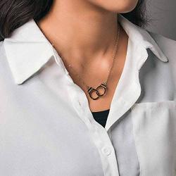 Yalice Personalized Handcuffs Necklace Chain Short Pendant Necklaces Jewelry for Women and Girls