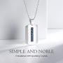 ETEVON Necklaces for Men Boys Stainless Steel Rectangle Pendant Dog Tag Ball Chain Necklace for Son Birthday Jewelry Gifts for Boyfriend Husband Dad