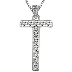 Cubic Zirconia Iced Out Initial Letter Necklace for Women Men 925 Sterling Silver Simulated Diamond Bling A to Z 26 Alphabet Pendant Necklace Bridesmaid Engagement Jewerly Gift