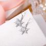 EVER FAITH Womens 925 Sterling Silver Zircon Ear Accessory Jewelry Winter Sparkle Snowflake Hook Earrings