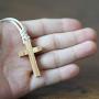 Natural Olive Wood Cross Pendant Necklace for Men Women Children Kids Boy Girl Gift Wooden Car Rearview Mirror Pendant