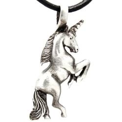 Trilogy Jewelry Pewter Mystical Unicorn Pendant on Leather Necklace